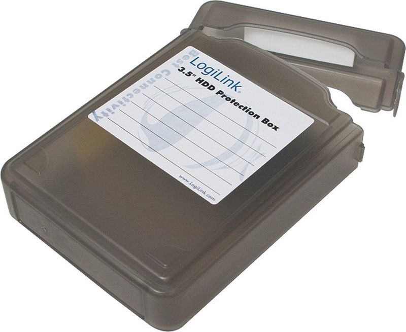 LogiLink UA0133 harde schijf beschermhoes voor 1x 8,9 cm (3,5 inch) HDD, zwart