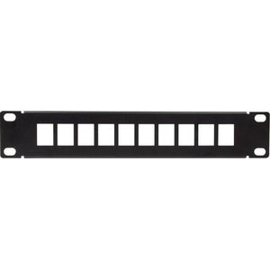 10'' Patch Panel voor 10 Keystone modules / zwart