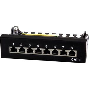 LogiLink - Professional Cat.6 - Patchpaneel - Zwart - Stalen Behuizing - 8-poorts