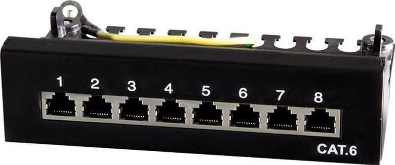 LogiLink - Professional Cat.6 - Patchpaneel - Zwart - Stalen Behuizing - 8-poorts