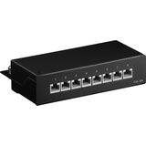 CAT6a - Gigabit Desktop Patch Panel - 1U - 8 Poorten - Afgeschermd - Zwart