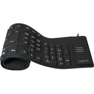 LogiLink ID0019A toetsenbord USB QWERTZ Duits zwart – toetsenborden (bekabeld, USB, QWERTZ, zwart)