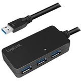 LogiLink - USB A - A Docking Station - Zwart - USB 3.0 Hub met Repeater Kabel