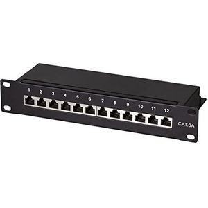 LogiLink Professional Cat.6A (500 MHz) patchpaneel - verdelerveld, 10"", STP (afgeschermd) 12-poort (RJ45)
