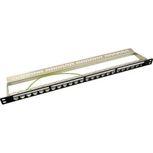 19 Inch Patch Panel - Zwart - 24 Keystone Modules - 0,5U - Kabelgeleiding