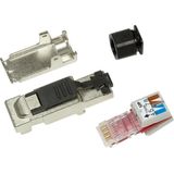 Logilink - MP0040 Feldkonfektionierbarer Stecker, Cat.6A, geschirmt, PrimeLine MP0040 Schwarz, Sil