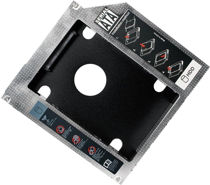 2,5'' SATA HDD/SSD naar 5,25'' Slim SATA Drive Caddy Grijs
