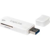 LogiLink CR0034A kaartlezer USB 3.0 in mini-formaat met beschermdeksel wit