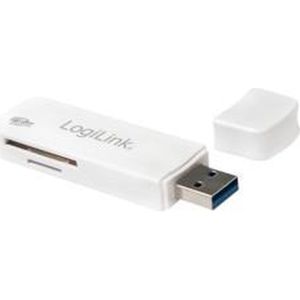 LogiLink CR0034A Lecteur de cartes USB 3.0 Mini format avec couvercle de protection Blanc