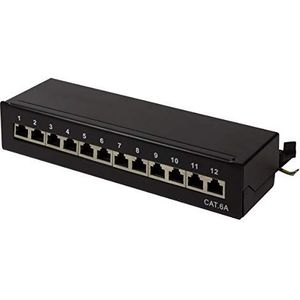 LogiLink Professional Cat.6A (500 MHz) patchpaneel - verdeelpaneel, tafel/wand/desktop, STP (afgeschermd) 12-poort (RJ45)