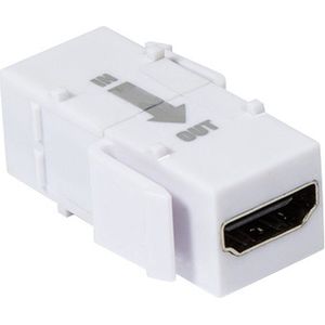 Keystone module HDMI (v) - HDMI (v) met repeater - versie 1.4 (4K 30Hz) / wit