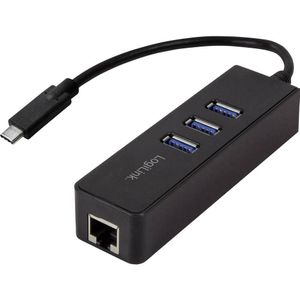 LogiLink USB 3.2 Gen 1 Adapter - Stekker C - RJ45 - Bus A