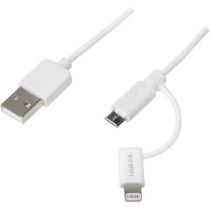 LOGILINK USB-Daten/Ladekabel mit Micro USB und Lightning Anschluss, 1 m,