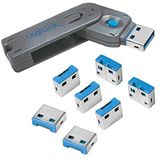 LogiLink AU0045 USB-poort-blokkeerslot (1 x sleutel en 8 x sloten), grijs