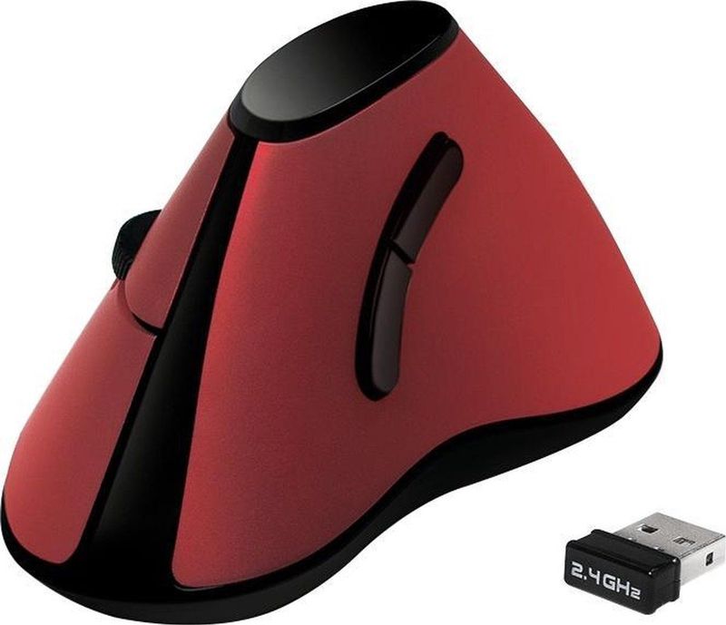 LogiLink ID0159 RF Draadloos Optisch 1200DPI Rechtshandig Zwart, Rood muis