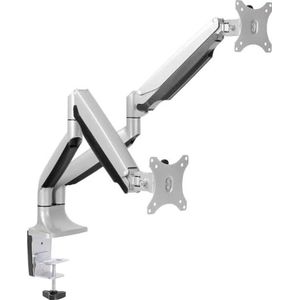 LogiLink BP0043 TV-houder wandmontage TV 2x bureauhouder (13-32 inch) aluminium 13-32"" (Schreibtisch/Desktop - 2x Monitore) zilver