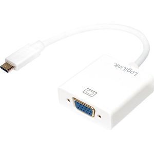LogiLink UA0237A 0.14m USB C VGA (D-Sub) Wit video kabel adapter