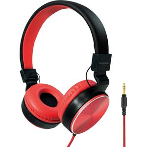 LogiLink Opvouwbare stereo (Bedraad), Koptelefoon, Rood