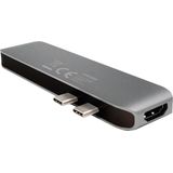 LogiLink - 7-in-1 - Multifunctionele Hub - Zilver/Zwart - Aluminiumlegering, PD, 4K2K HDMI, 100W Vermogen