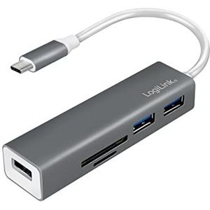 LogiLink UA0305 USB-C 3.0 Hub 3 poorten met kaartlezer antraciet