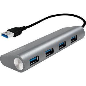 LogiLink USB 3.0 4-poorts hub USB hub - 4 - USB 3.2 - Grijs