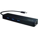 LogiLink UA0313 Hub USB 3.0 Slim zwart 3 poorten + Gigabit LAN