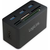 Logilink - Usb 3.0-Hub - Zwart - 3 Poorten Met Kaartlezer