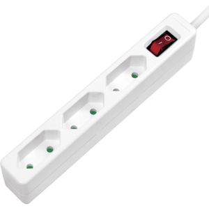 LogiLink LPS230 Stekkerdoos met schakelaar 3-voudig Wit Contourstekker 1 stuk(s)