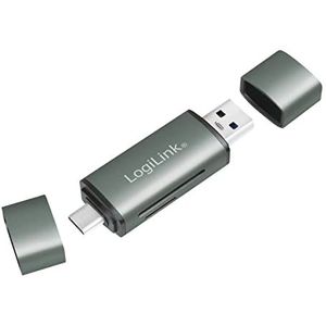 LogiLink CR0043 - USB 3.2 Kaartlezer - Aluminium - Voor SD en microSD - Compact Ontwerp
