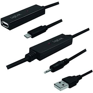 LogiLink UA0328 Actieve USB-C repeaterkabel, 40 m zwart