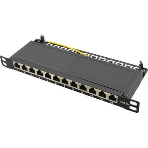 LogiLink - NP0066 - Server Accessoires - Zwart - Patchpaneel 10" Inbouw Cat.6A STP 12 Poorten