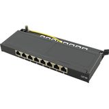 Mini Patchpanel - 8 Poorten - Zwart - Cat.6A STP - 0,5 HE