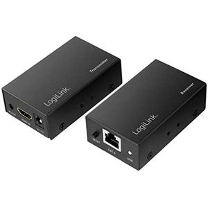 LogiLink HD0023 HDMI-uitbreidingsset Full HD (Via LAN), 60 m (2560 x 1440/60 Hz), ter verlenging van HDMI-signalen via netwerkkabel
