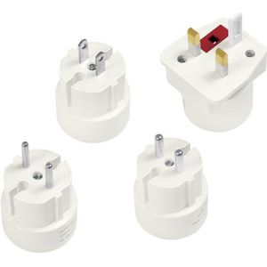 LogiLink PA0186 4 adapters voor meer dan 100 landen geschikt voor Zuid-Europa, Gemenebest-landen, Engelse/Amerikaanse stekker