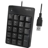 LogiLink ID0184 numeriek extra toetsenbord met USB-poort met led-activiteitsindicator, zwart