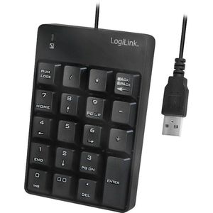 LogiLink ID0184 Toetsenbord met USB-poort en LED-display, numeriek, zwart