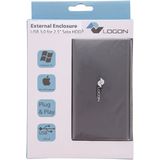 LogiLink - UA0339 - HDD-/SSD-behuizing - Zwart - Materiaal: Kunststof