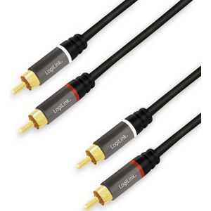 Cinchkabel CA1207, 5 m, 2x2 Cinchstecker, schwarz - Logilink