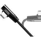 USB - A naar C - Aansluitkabel - Zwart - 0,3m - 90° Hoek, 5V/3A Uitgangsvermogen