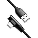 USB - A naar C - Aansluitkabel - Zwart - 0,3m - 90° Hoek, 5V/3A Uitgangsvermogen
