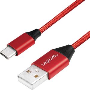 LogiLink Aansluitkabel 2.0 (type A) naar (type C) rood, 0,3 m