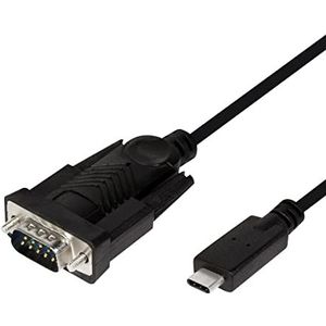LogiLink AU0051 - USB (type C) naar RS232 seriële adapter (D-Sub 9pin) adapter met PL2303TA chipset voor Windows (7/8/8.1/10), Mac OS, Linux zwart