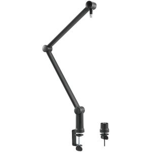 LogiLink AA0127 - professionele microfoonarm met inklapbare schaararm voor game streaming/podcasts/broadcasts etc., 360 ° draaibaar en flexibele hoekverstelling