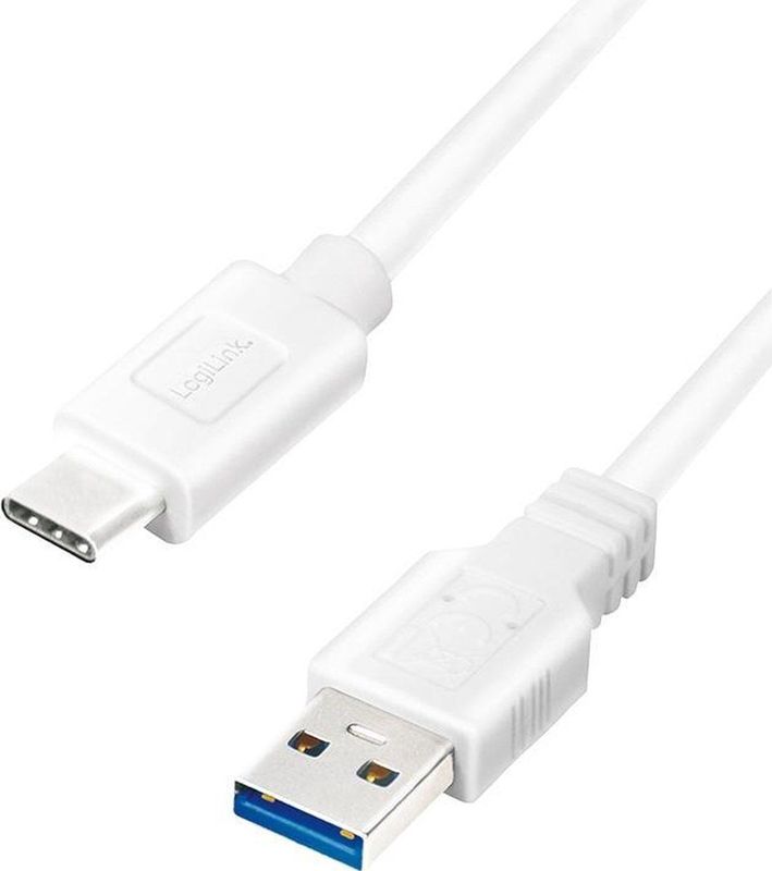 LogiLink - CU0177 - USB 3.2 Gen 1x1 Aansluitkabel - USB-A naar USB-C - Wit - 3m