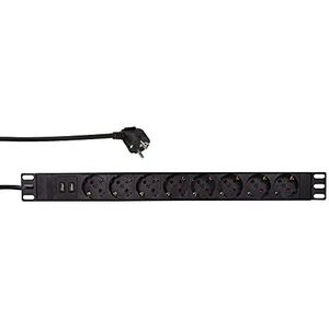 LogiLink PDU8C02 energiedistributie 8 AC-uitgang(en) 1U zwart