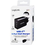 LogiLink - PA0221 - Adapterstekker - Zwart - USB-C en USB-A - 15W