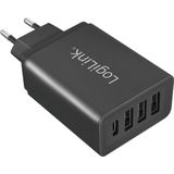 LogiLink - PA0221 - Adapterstekker - Zwart - USB-C en USB-A - 15W