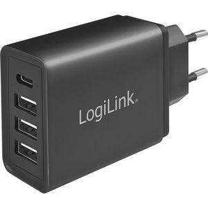 LogiLink - PA0221 - Adapterstekker - Zwart - USB-C en USB-A - 15W