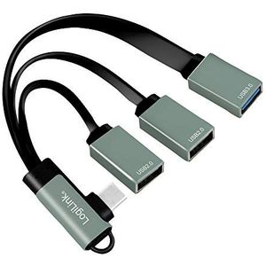 LogiLink UA0361 USB 3.1 Hub Gen1 op 5 Gbps met 90° hoekstekker op 2x USB 2.0 (type A) en 1x USB 3.0 (type A)