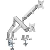 LogiLink BP0088 - Aluminium bureauhouder voor 2 x 17-32 inch (LCD, LED, OLED, ...) met gasdrukveer, flat & gebogen tv's, armlengte = 506 mm